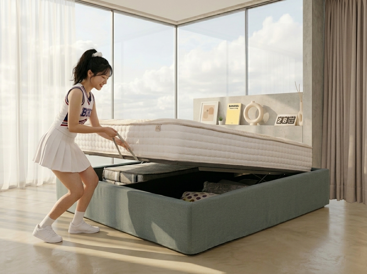 懶洋洋掀床全可拆洗表布清潔便利設計示意圖